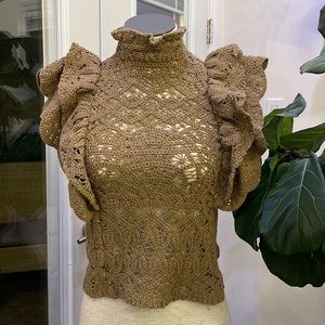 Crochet mock neck Zara top